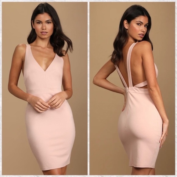 Lulus Dresses & Skirts - Lulu’s Strappy Hour blush pink bodycon mini dress size small NWT